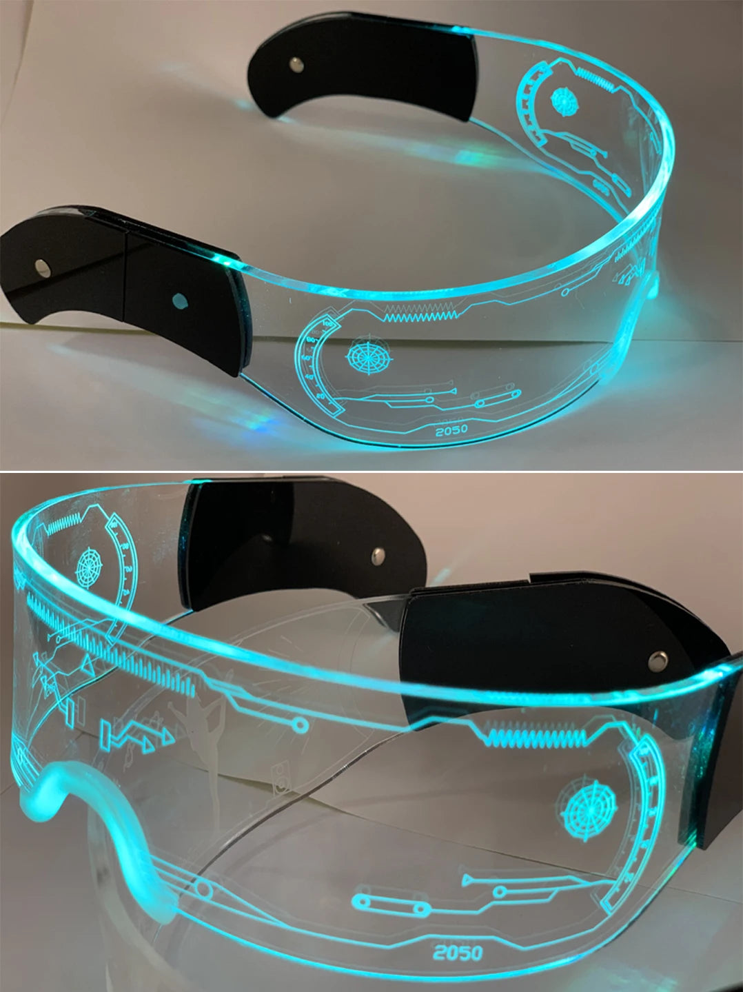 Newest LED Light up Glasses Luminous Glasses Technology Future Glow Party Costume Sunglasses Nightclub DJ Dance Party Decor