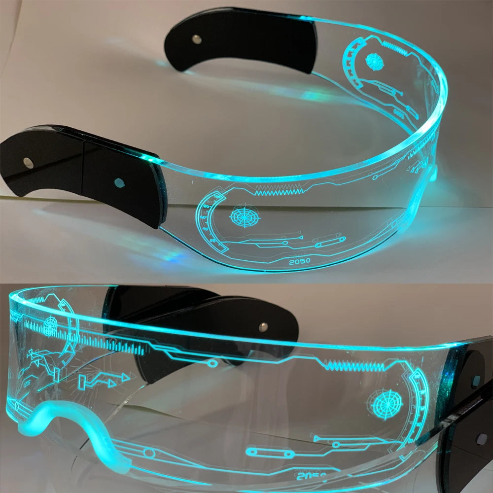Newest LED Light up Glasses Luminous Glasses Technology Future Glow Party Costume Sunglasses Nightclub DJ Dance Party Decor