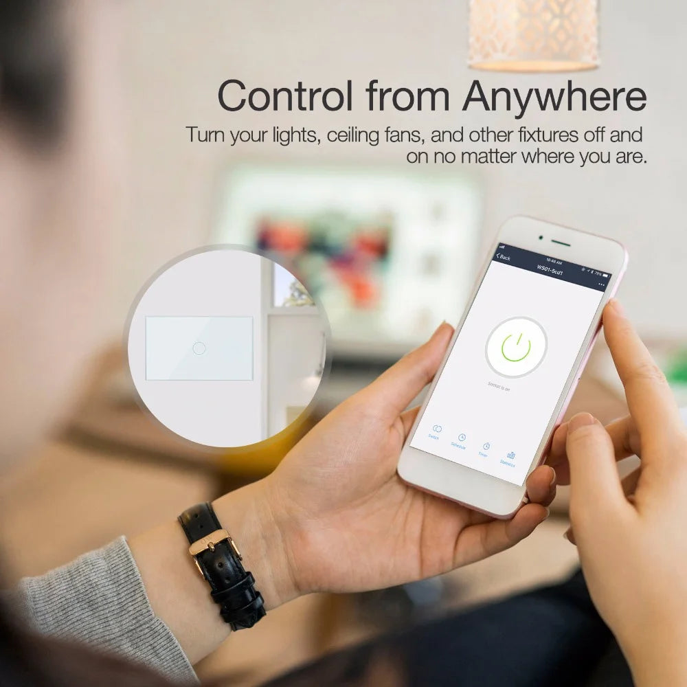 Wifi smart switch Suitable for EWelink App Bluetooth RF Alexa Google voice control No neutral wire Install Touch light switch