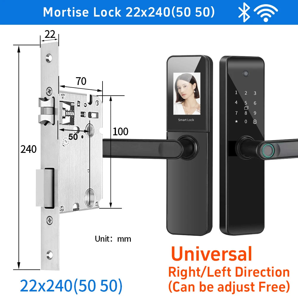 RYNX Tuya Smart Camera Electronic Lock With Biometric Fingerprint for Intelligence Door Lock Smart keyless Home Life App Remote