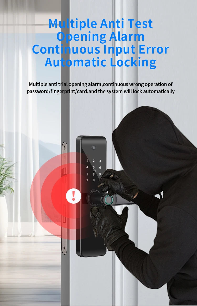 RYNX Tuya Smart Camera Electronic Lock With Biometric Fingerprint for Intelligence Door Lock Smart keyless Home Life App Remote