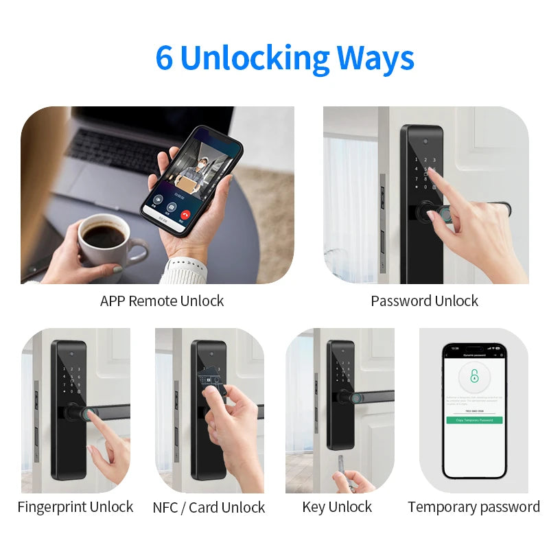 RYNX Tuya Smart Camera Electronic Lock With Biometric Fingerprint for Intelligence Door Lock Smart keyless Home Life App Remote