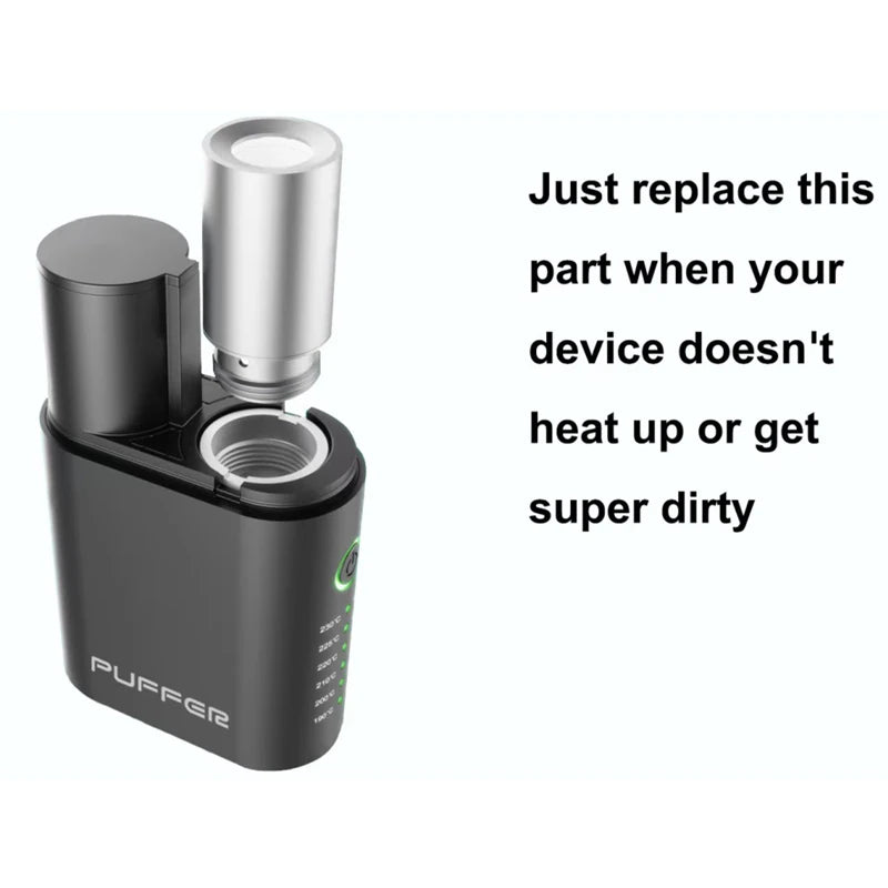 EDCVape Puffer Dry Herb Vaporizer Kit Temperature Adjustable Herbal Vape with Changeable Heating Chamber / 18650 Battery Ceramic