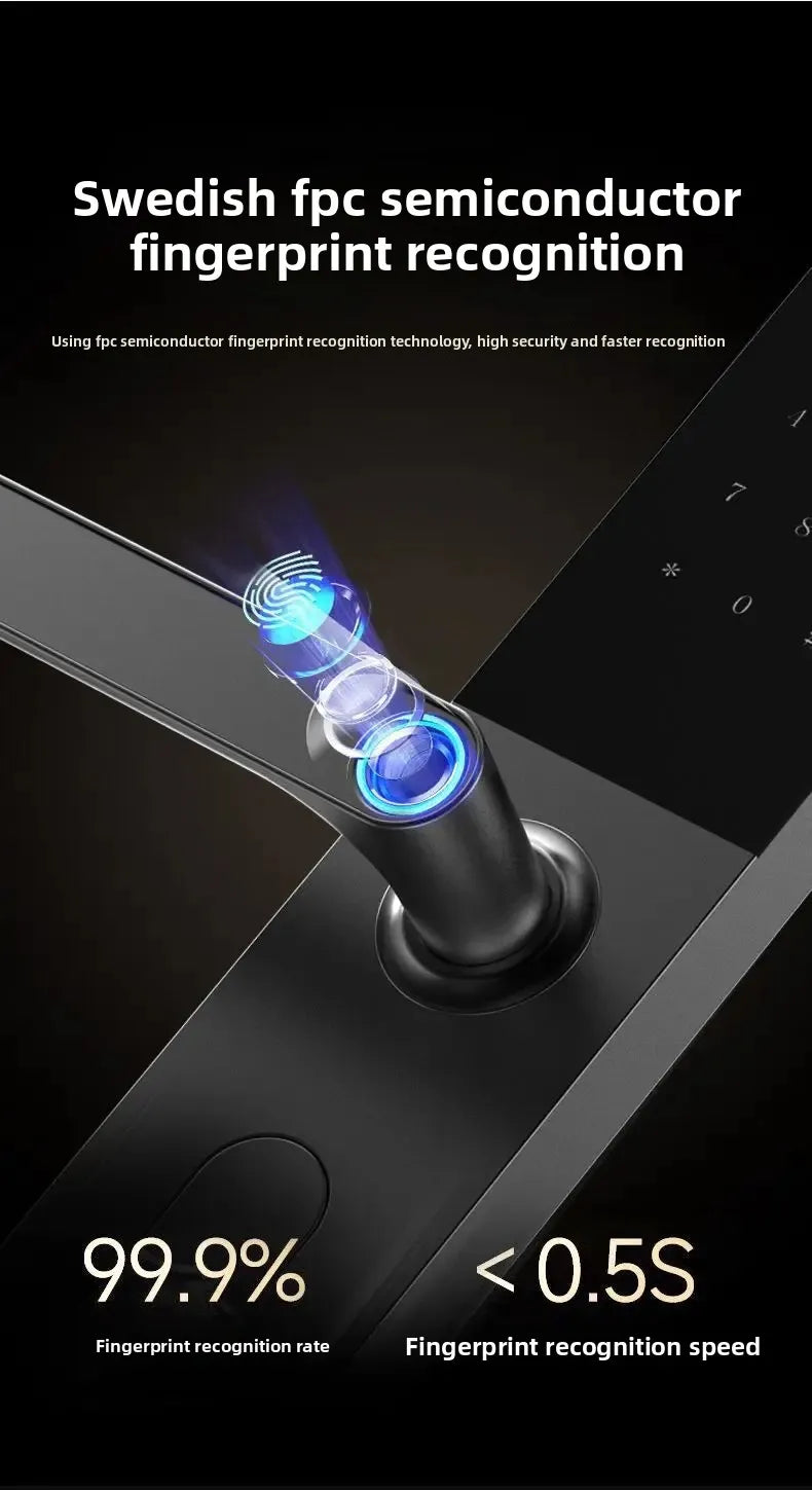 Smart Electronic Door Locks Fingerprint Recognition Quick Access Anti-Theft Apartment Entrance Home Security Protection
