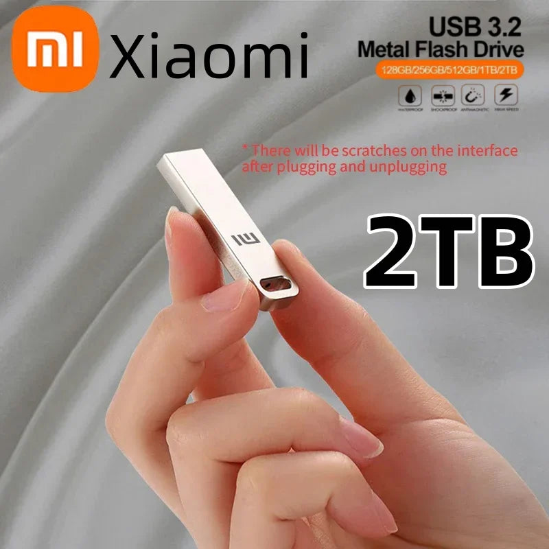 XIAOMI USB 3.2 Flash Drive 2TB Metal U Disk High Speed TypeC Memory Stick Waterproof Storage PC Phone Data Transfer Portable Hot