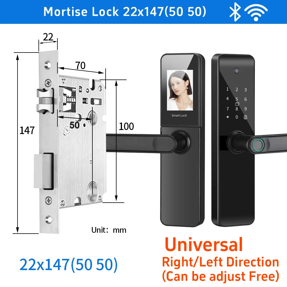 RYNX Tuya Smart Camera Electronic Lock With Biometric Fingerprint for Intelligence Door Lock Smart keyless Home Life App Remote