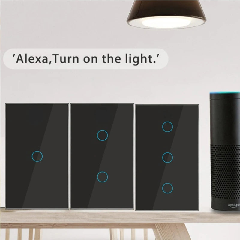 Wifi smart switch Suitable for EWelink App Bluetooth RF Alexa Google voice control No neutral wire Install Touch light switch