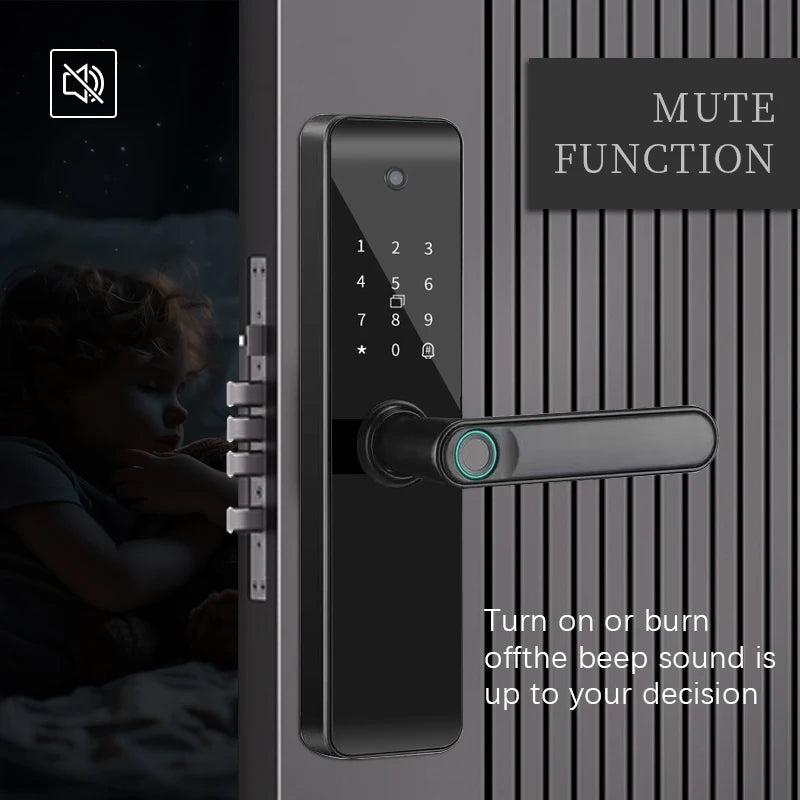 RYNX Tuya Smart Camera Electronic Lock With Biometric Fingerprint for Intelligence Door Lock Smart keyless Home Life App Remote
