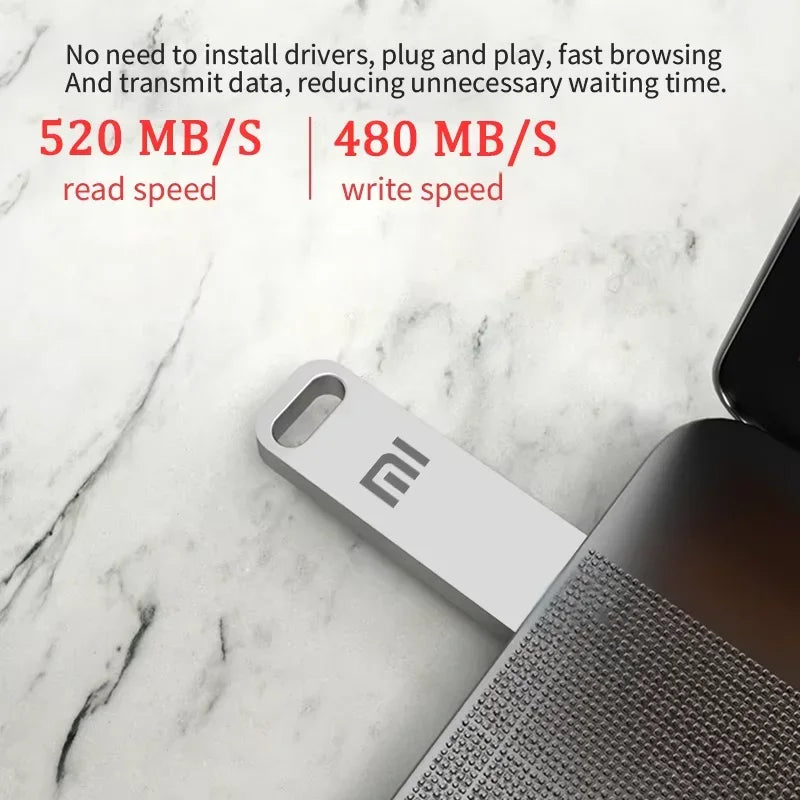XIAOMI USB 3.2 Flash Drive 2TB Metal U Disk High Speed TypeC Memory Stick Waterproof Storage PC Phone Data Transfer Portable Hot