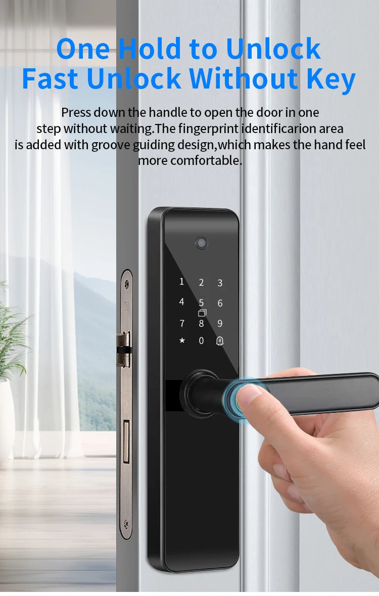 RYNX Tuya Smart Camera Electronic Lock With Biometric Fingerprint for Intelligence Door Lock Smart keyless Home Life App Remote