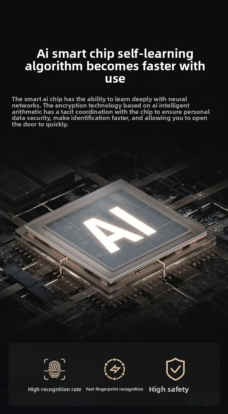 Smart Electronic Door Locks Fingerprint Recognition Quick Access Anti-Theft Apartment Entrance Home Security Protection