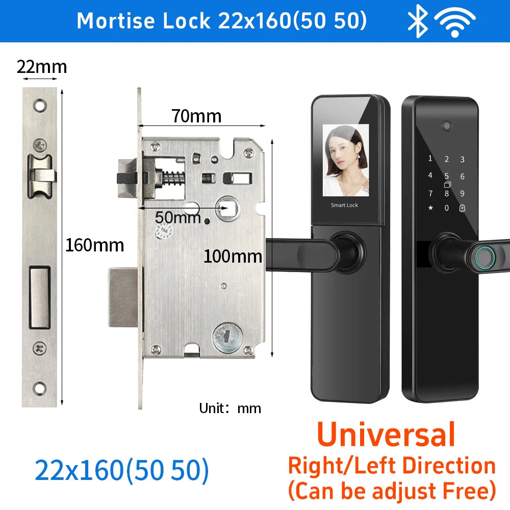 RYNX Tuya Smart Camera Electronic Lock With Biometric Fingerprint for Intelligence Door Lock Smart keyless Home Life App Remote